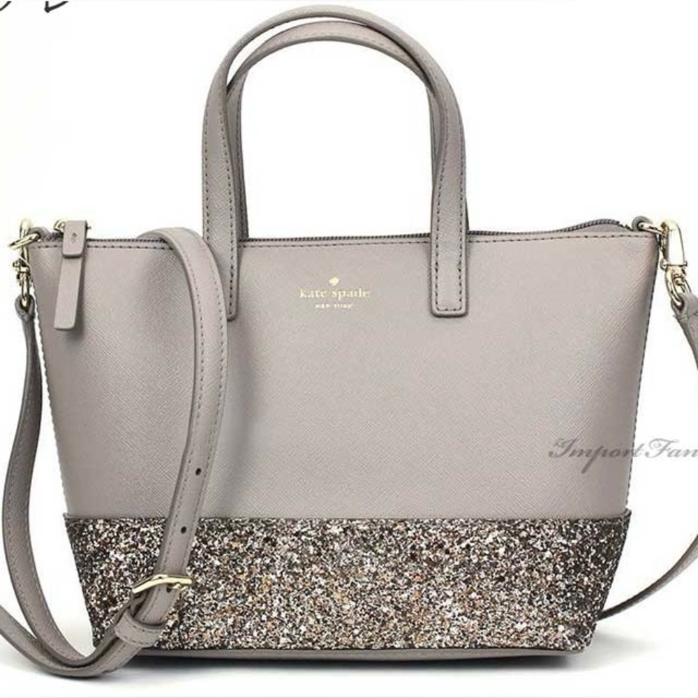 Kate Spade Grayish Taupe Satchel with Structured Design